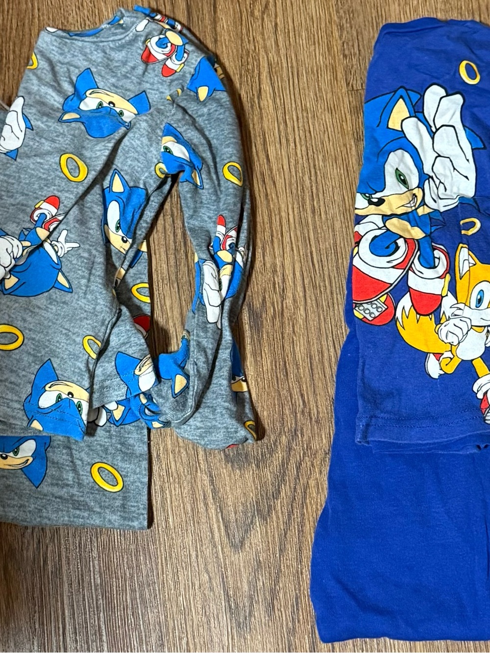 Set of 2 Sonic Themed Kids Pajama Set - Gray & Blue